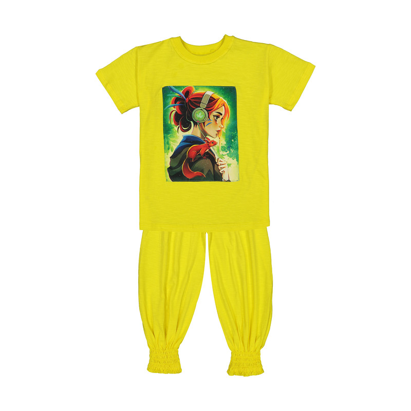 ست تی شرت و شلوار دخترانه مدل 086