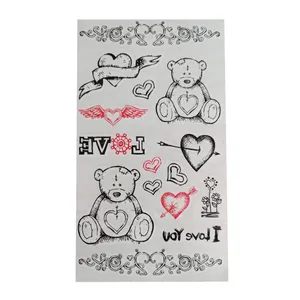 تتو موقت طرح عروسک خرسی و قلب و عشق کد 71