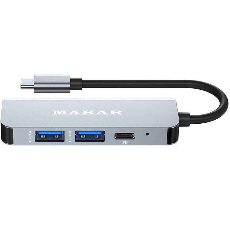 هاب ۴ پورت و مبدل USB-C به HDMI ماکار مدل MK-S-HDMI