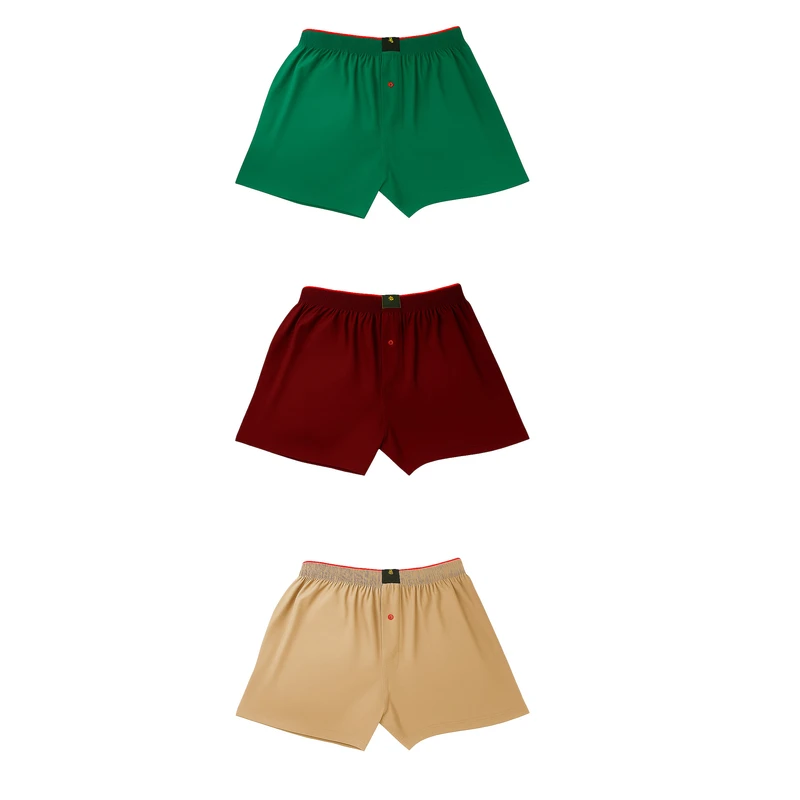 شورت باکسر مردانه مدل دکمه‌دار بسته 3 عددی