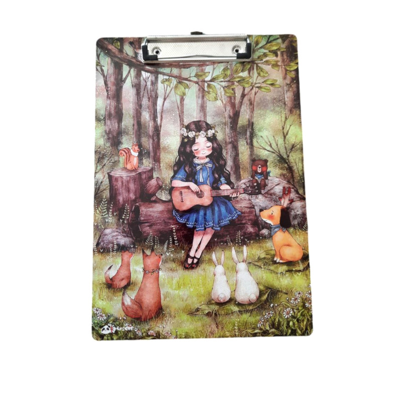 تخته شاسی پرسام طرح دختر جنگل گیتار زن کد 15سایز A4