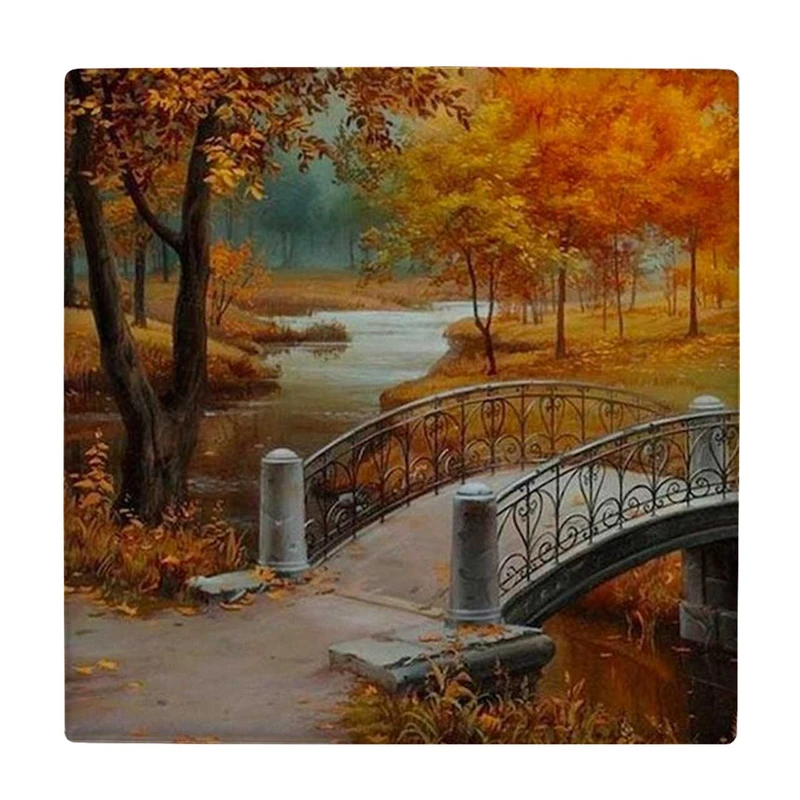 زیر لیوانی طرح پل و جنگل پاییزی کد    3853469_1886