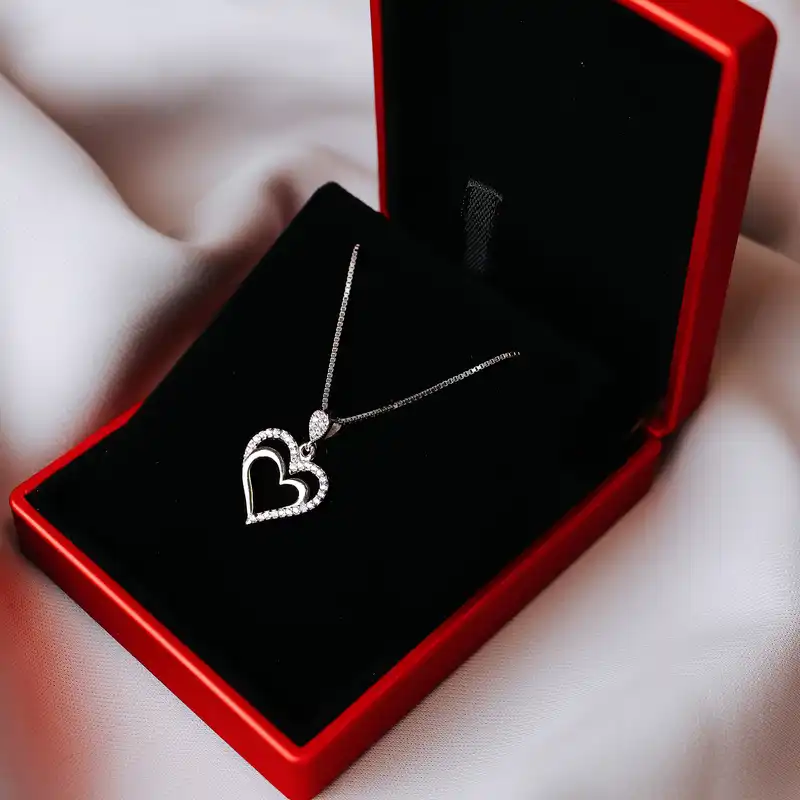 آویز گردنبند نقره زنانه جی تی ای مدل قلب