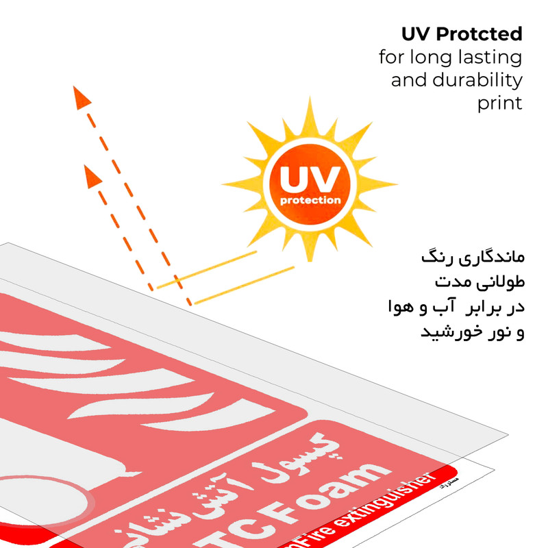 برچسب ایمنی مستر راد طرح کپسول آتش نشانی ATC Foam مدل HSE-OSHA-021