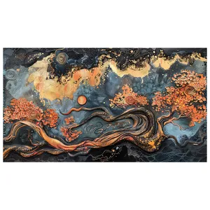 فرش پارچه‌ای مدل فرشینه طرح نقاشی انتزاعی کد AR3059743