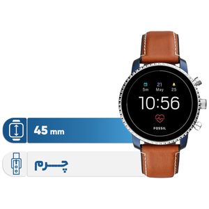 ساعت هوشمند فسیل مدل FTW4016 دارای قابلیت های صفحه نمایش رنگی بند چرم
