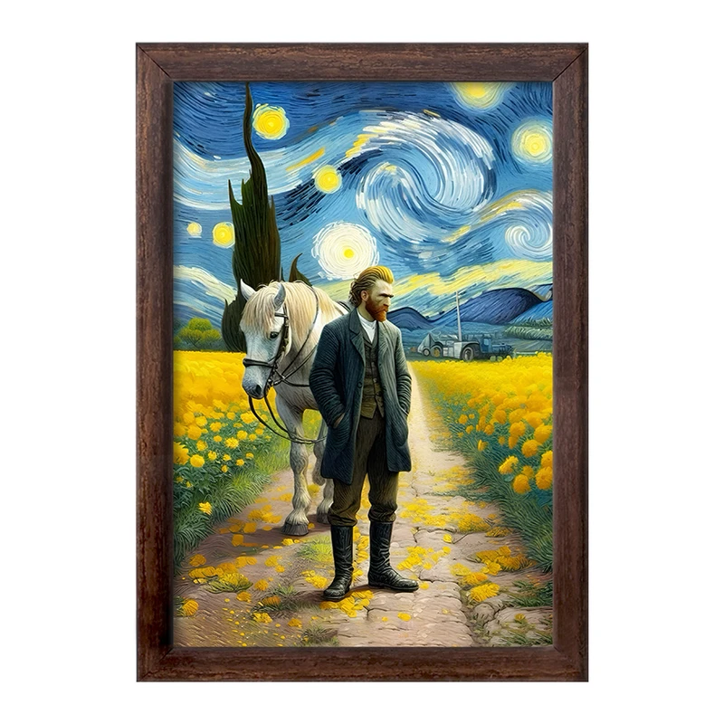 تابلو خندالو طرح ونسان ونگوگ کد F5078