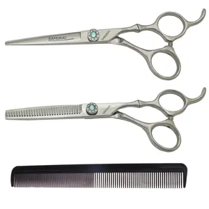 ست قیچی آرایشگری و شانه مو سامورایی مدل ZJ-60