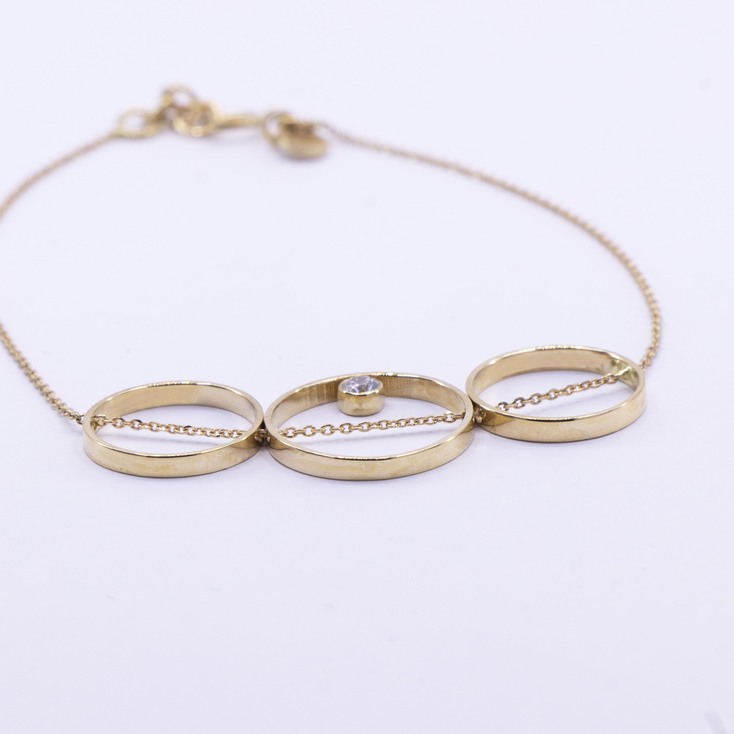 دستبند طلا 18 عیار زنانه پولک مدل گیتی -  - 2