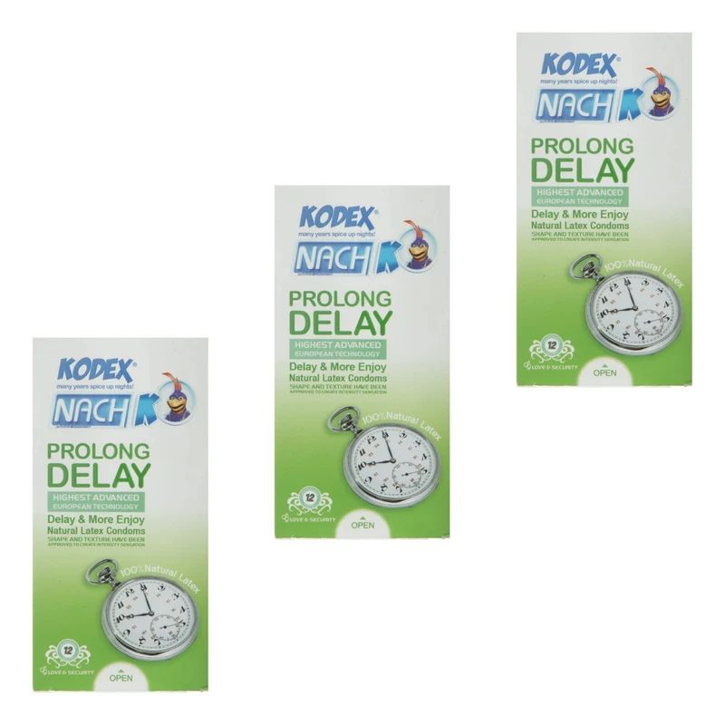 کاندوم تاخیری ناچ کدکس مدل پرو لانگ سه بسته 12 عددی