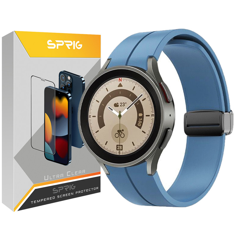 بند اسپریگ مدل Silicon magnet مناسب برای ساعت هوشمند سامسونگ Galaxy Watch 5 pro 45mm