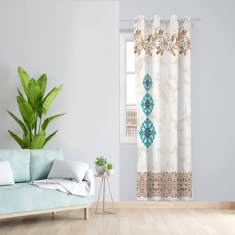 پرده طرح سنتی مدل مخمل پانچی کد 4177 z سایز 140x200 سانتی متر