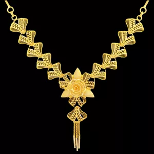 گردنبند طلا 18 عیار زنانه طلای مستجابی مدل بحرینی کد 2