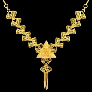 گردنبند طلا 18 عیار زنانه طلای مستجابی مدل بحرینی کد 2