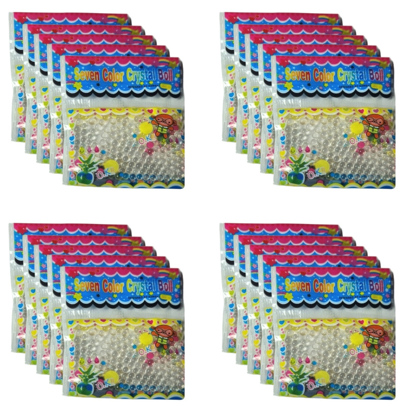 خاک ژله ای مدل  کریستالی شفاف وزن 3 گرم بسته 20 عددی