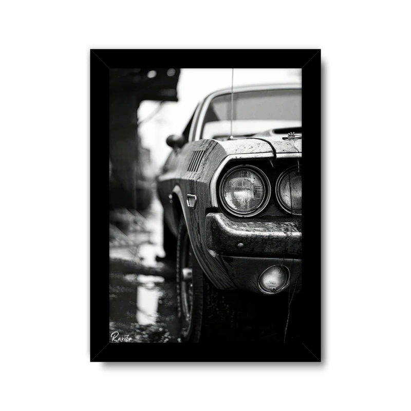 تابلو راویتا طرح ماشین کلاسیک کد 3696 فریم مشکی