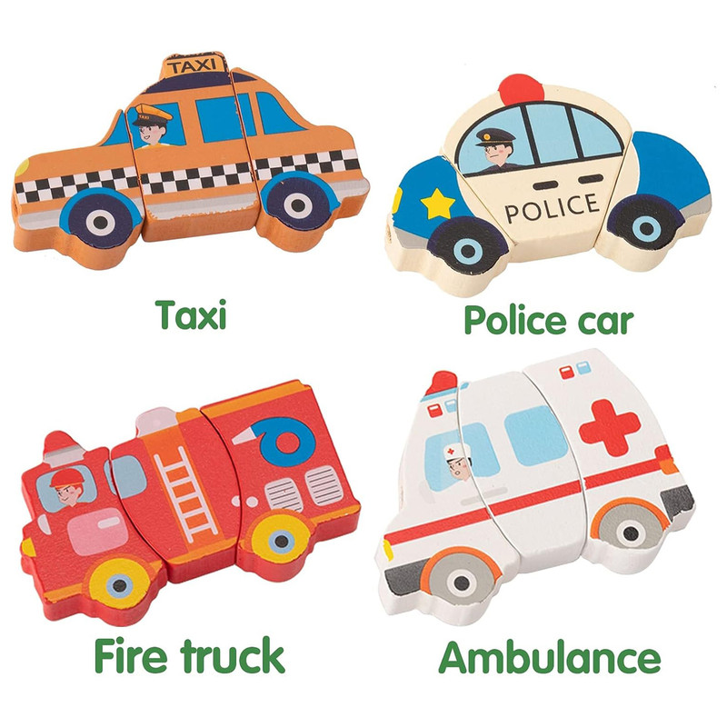 پازل آموزشی سمید مدل جورچین برشی طرح ماشین های امدادی