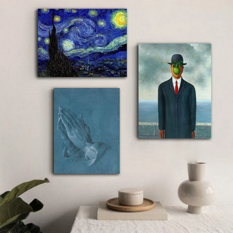 تابلو شاسی بکلیت طرح نقاشی شب پر ستاره ون گوگ مدل SH-597 مجموعه 3 عددی