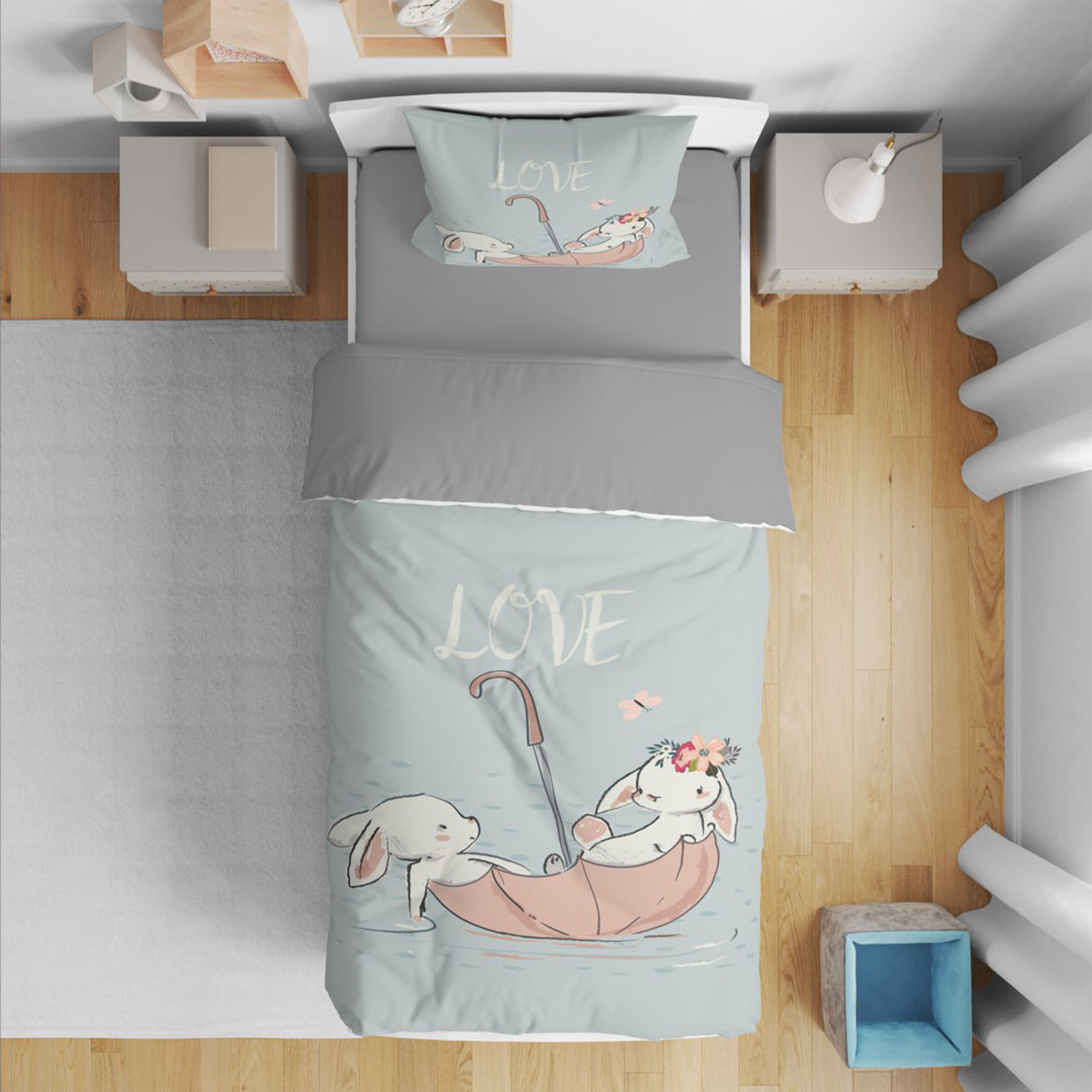 سرویس روتختی مدل خرگوش 4440 یک نفره 5 تکه