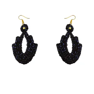 گوشواره دست دوز زنانه مدل قلاب بافی کد Gosh - 006