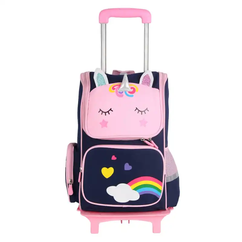 کوله پشتی چرخ دار مدل دخترانه یونیکورن کد BP02