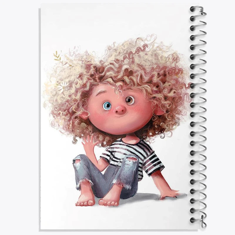 دفتر ژورنال نویسی 50 برگ خندالو مدل نقطه ای طرح دخترونه کد 8486