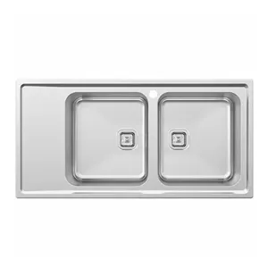 سینک ظرفشویی استیل توکار دو لگنه پلی استیل مدل 501 کد 172