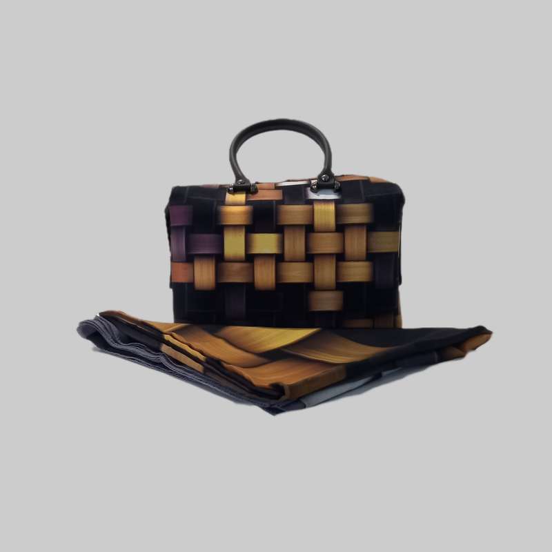 ست کیف و روسری زنانه مدل چهارخانه