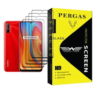 Waily Nice Pergas Glass MIX004 Screen Protector For Realme C3 Pack Of 4