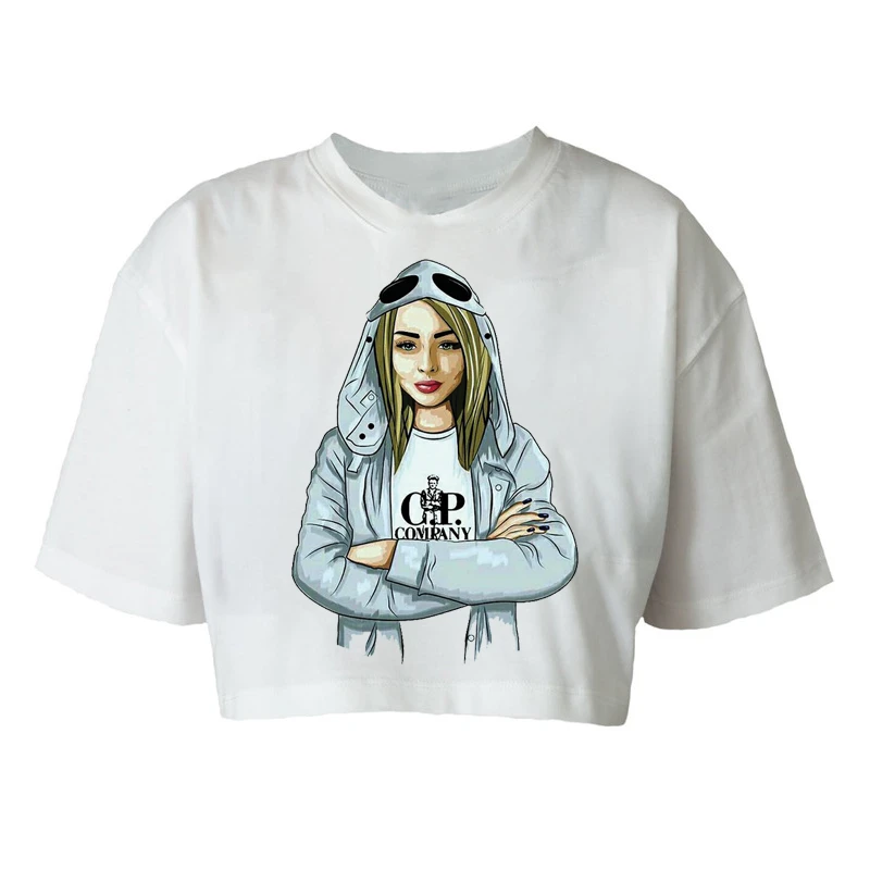 کراپ‌تاپ آستین کوتاه زنانه مدل c547 طرح دخترونه