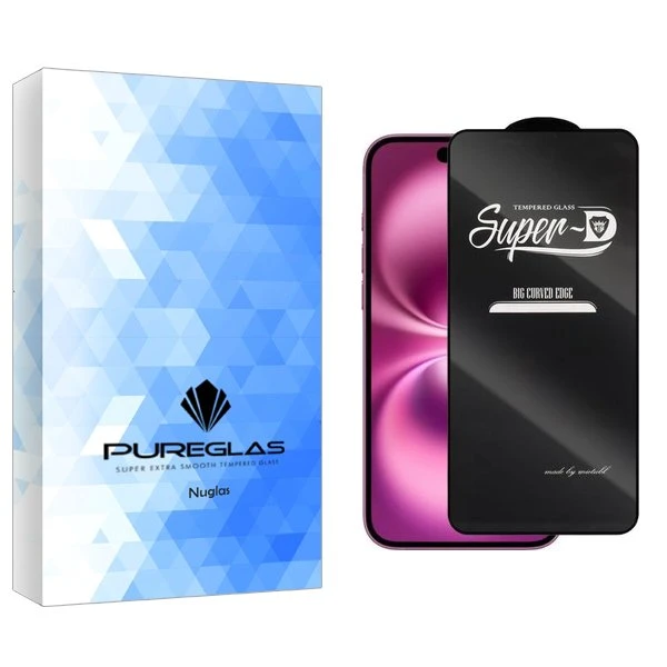محافظ صفحه نمایش پیور گلس مدل NueGlasnewpkg SuperD مناسب برای گوشی موبایل اپل iPhone 16