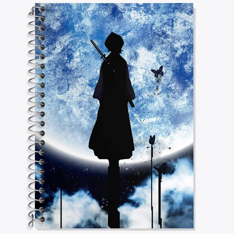 دفتر زبان 50 برگ خندالو مدل دو خط طرح روکیا انیمه بلیچ Bleach کد 12022