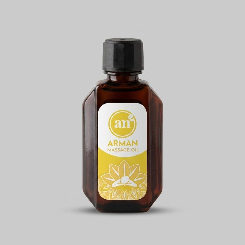روغن ماساژ آرمان مدل Relaxation حاوی روغن آرگان، جوجوبا، نارگیل، بادام شیرین، خشخاش و کرچک، نرم‌کننده، ترمیم‌کننده، ضد درد، شفاف‌کننده پوست، حجم 30 میلی‌لیتر