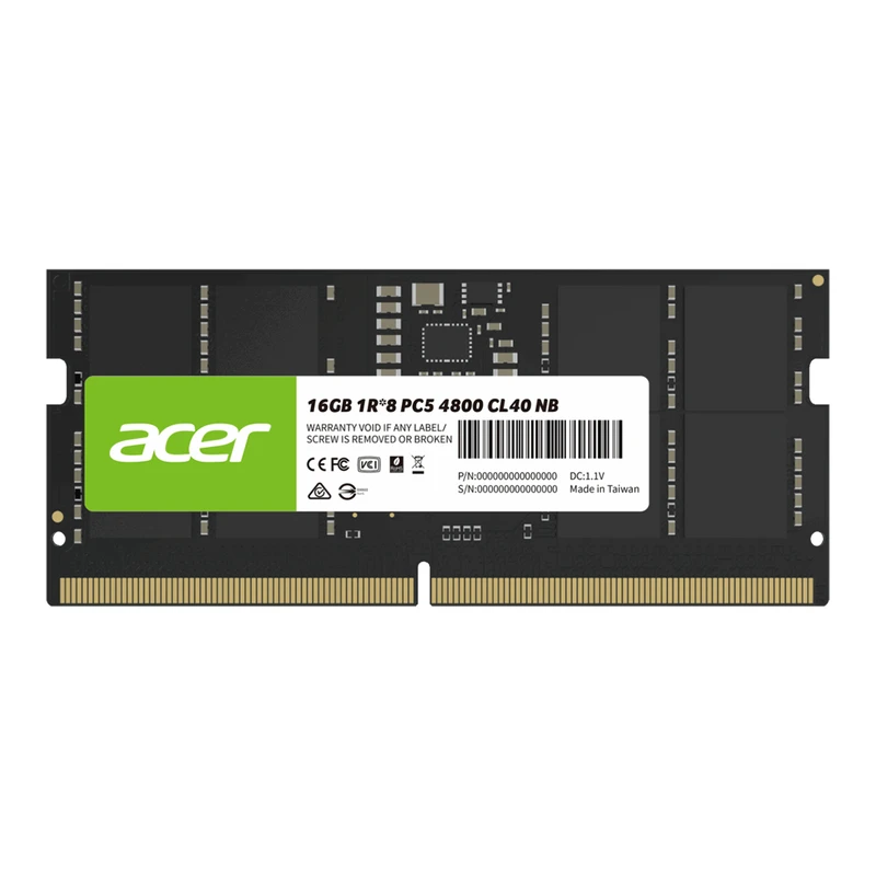 رم لپ‌تاپ DDR5 تک کاناله 4800 مگاهرتز CL40 ایسر مدل SD200 ظرفیت 16 گیگابایت