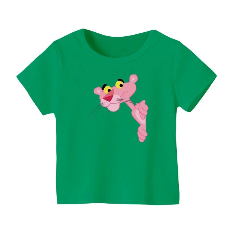 تی شرت آستین کوتاه بچگانه مدل پلنگ صورتی کد ۱