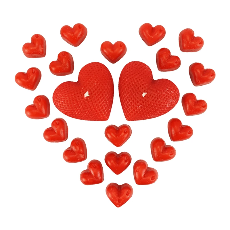 شمع دست ساز طرح قلب کد 022 بسته 22 عددی