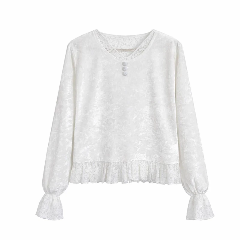 بلوز آستین بلند یقه گرد زنانه مدل MZ034