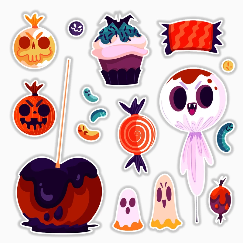 استیکر لپ تاپ و موبایل بووم طرح هالووین کد MR158 مجموعه 11 عددی