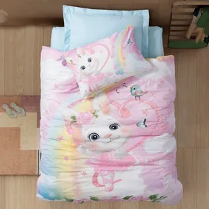 سرویس ملحفه کاتن باکس مدل Junior Cony Mint تک نفره 3 تکه