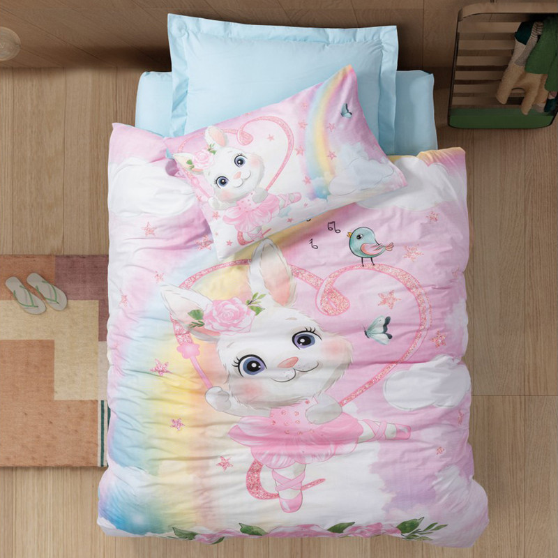 سرویس ملحفه کاتن باکس مدل Junior Cony Mint تک نفره 3 تکه