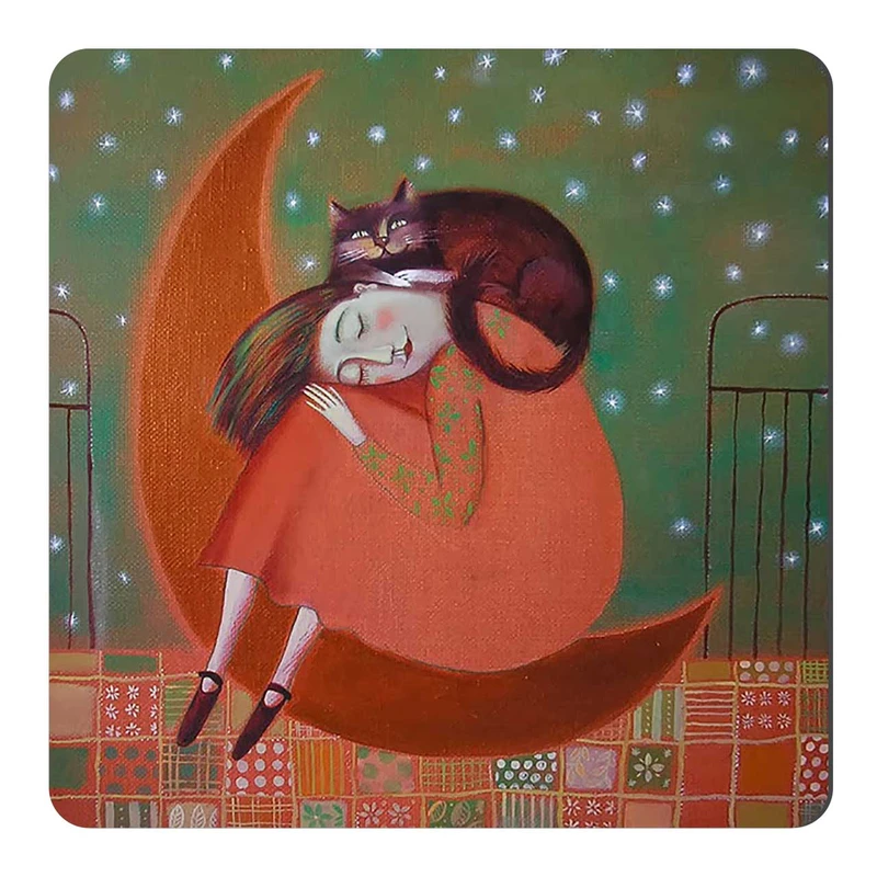 مگنت طرح دختر و گربه کد wmg097