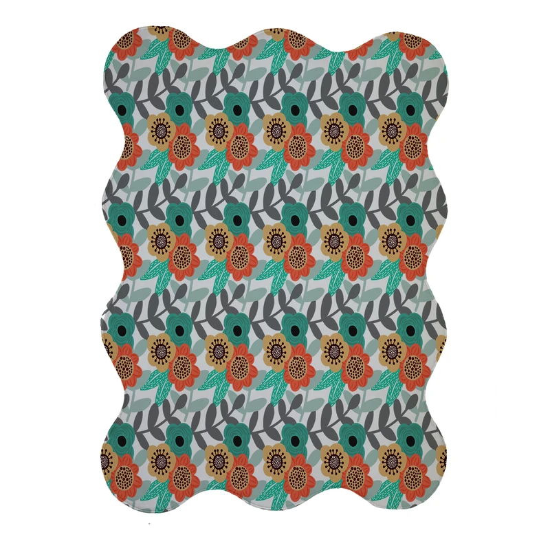 پادری مدل دالبر طرح گل کد 9407 سایز 80x110 سانتی متر 