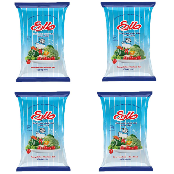 نمک تصفیه یددار طلوع - 1000 گرم بسته 4 عددی