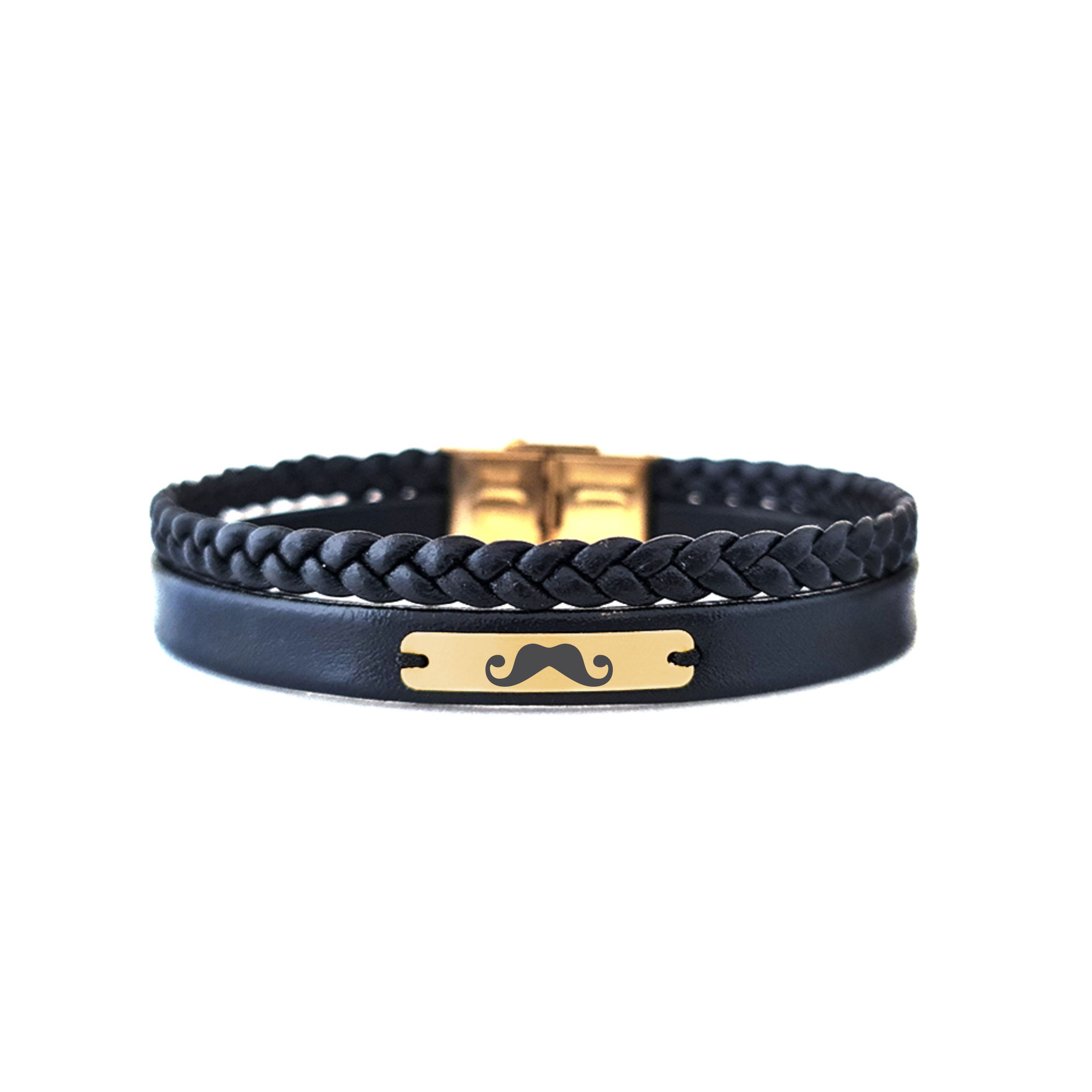دستبند طلا 18 عیار مردانه لیردا مدل سیبیل 7003
