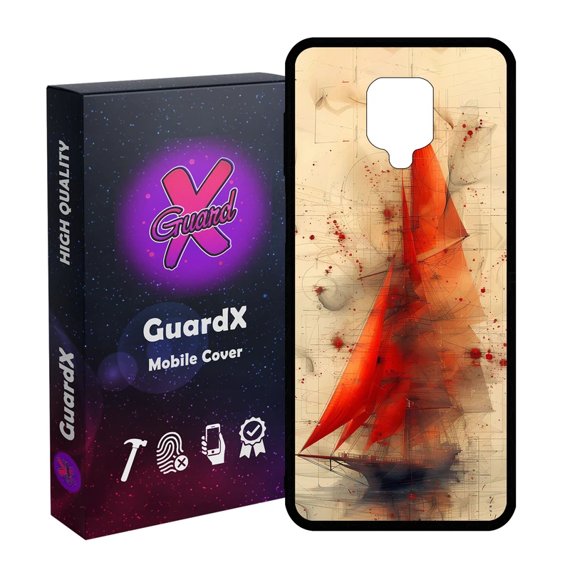 کاور گارد ایکس طرح کشتی مدل Glass10812 مناسب برای گوشی موبایل شیائومی Redmi Note9 Pro/Note 9 Pro Max/Redmi Note 9S/MI Poco M2 Pro