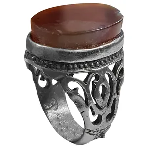 انگشتر نقره مردانه مدل عقیق یمن  AY2115