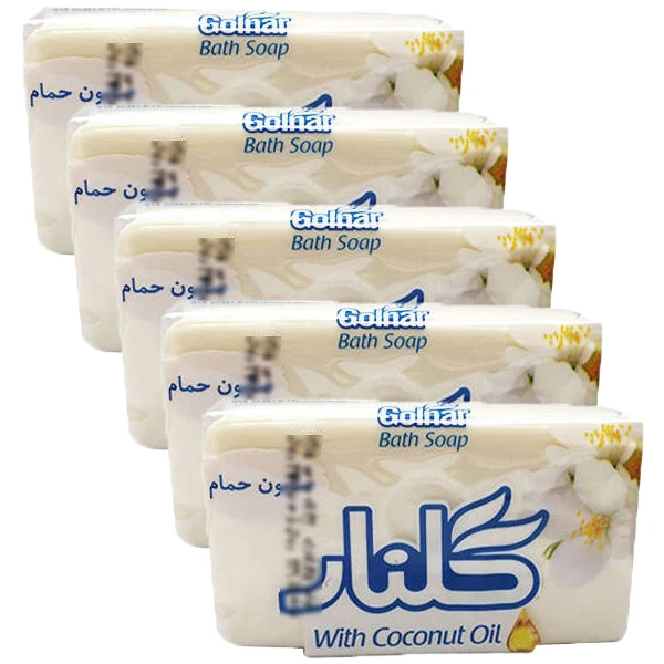 صابون شستشو مرطوب‌کننده بدن گلنار مدل YBX  مناسب برای پوست معمولی وزن 130 گرم بسته 5 عددی