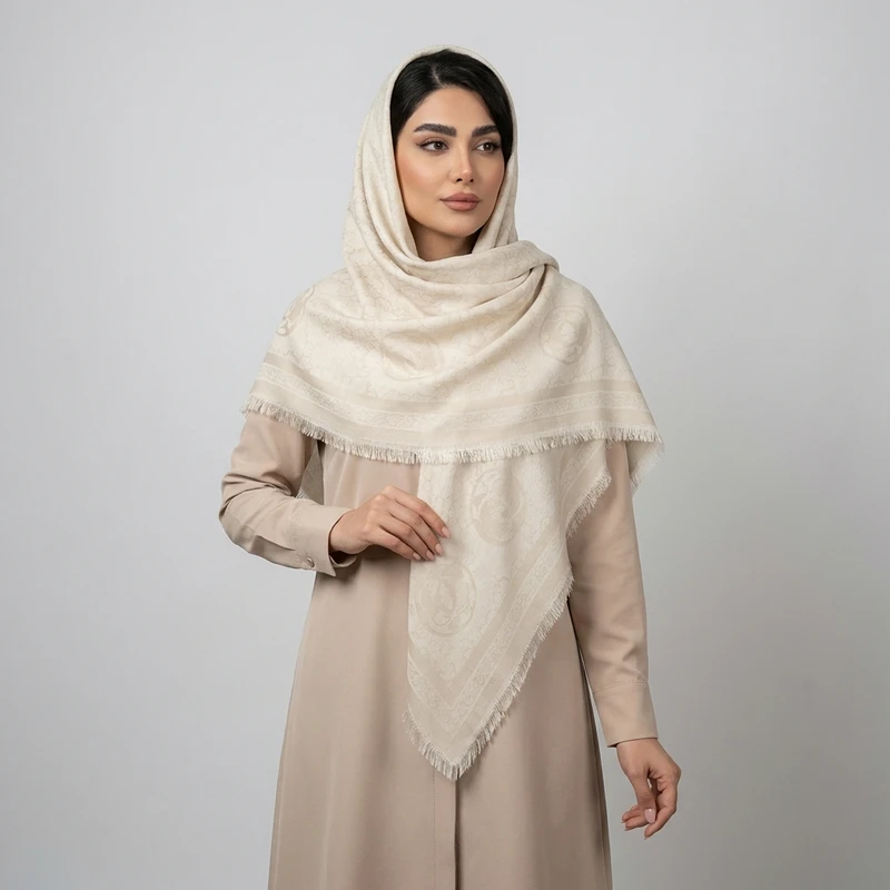 روسری زنانه کوکو مدل CH 22167705 قواره 140×140 سانتی متر مناسب استفاده رسمی اسپرت و مهمانی چهار فصل کد 2