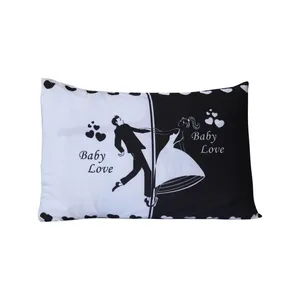 رو بالشی مدل چاپی طرح عروس و داماد کد 014  بسته دوعددی