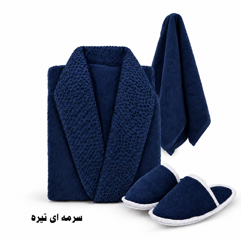  سرویس حوله پالتویی 3 تکه هنرمند مدل جی جی سایز 125 مناسب قد 160 تا 185 سانتی متر